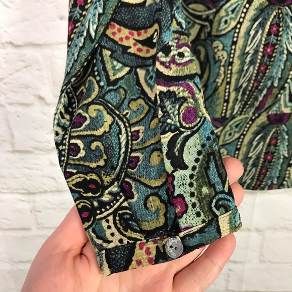 J. Jill Paisley Layered LongSleeve Scoop Tunic Top - Picture 4 of 8